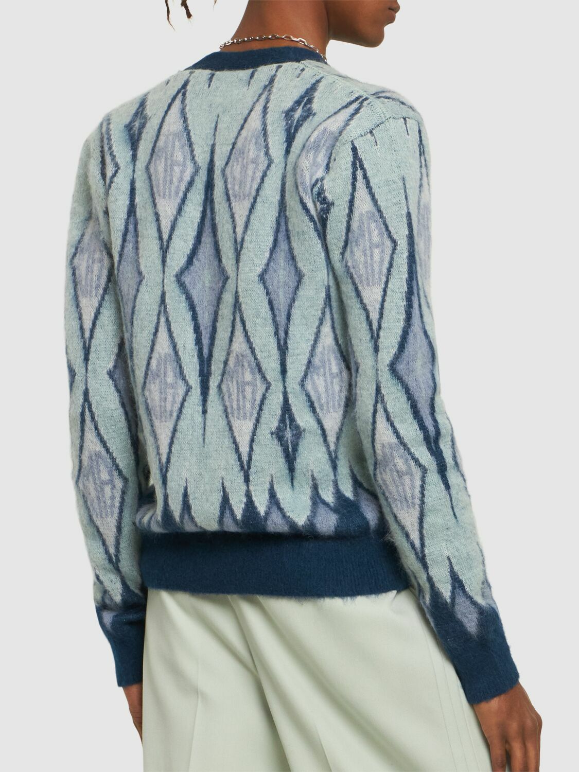 Mirex Argyle Knit Cardigan - Navy