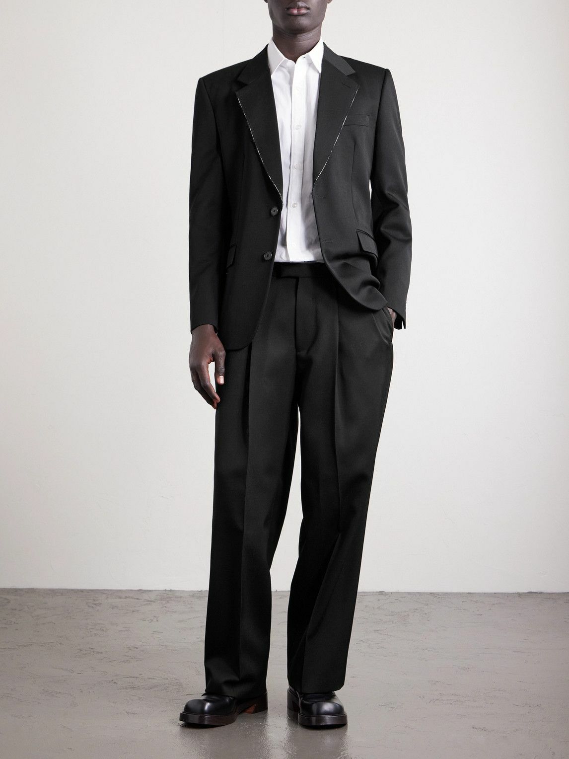 Givenchy - Straight-Leg Pleated Grain De Poudre Wool Trousers - Black