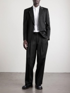 Givenchy - Straight-Leg Pleated Grain De Poudre Wool Trousers - Black