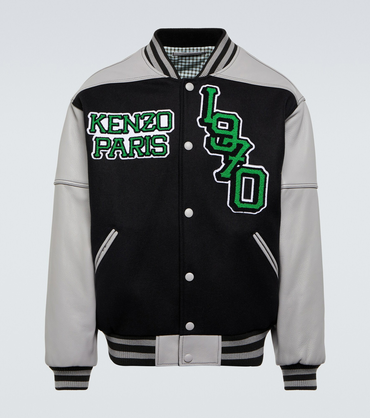 Kenzo - Tiger Varsity leather-paneled varsity jacket