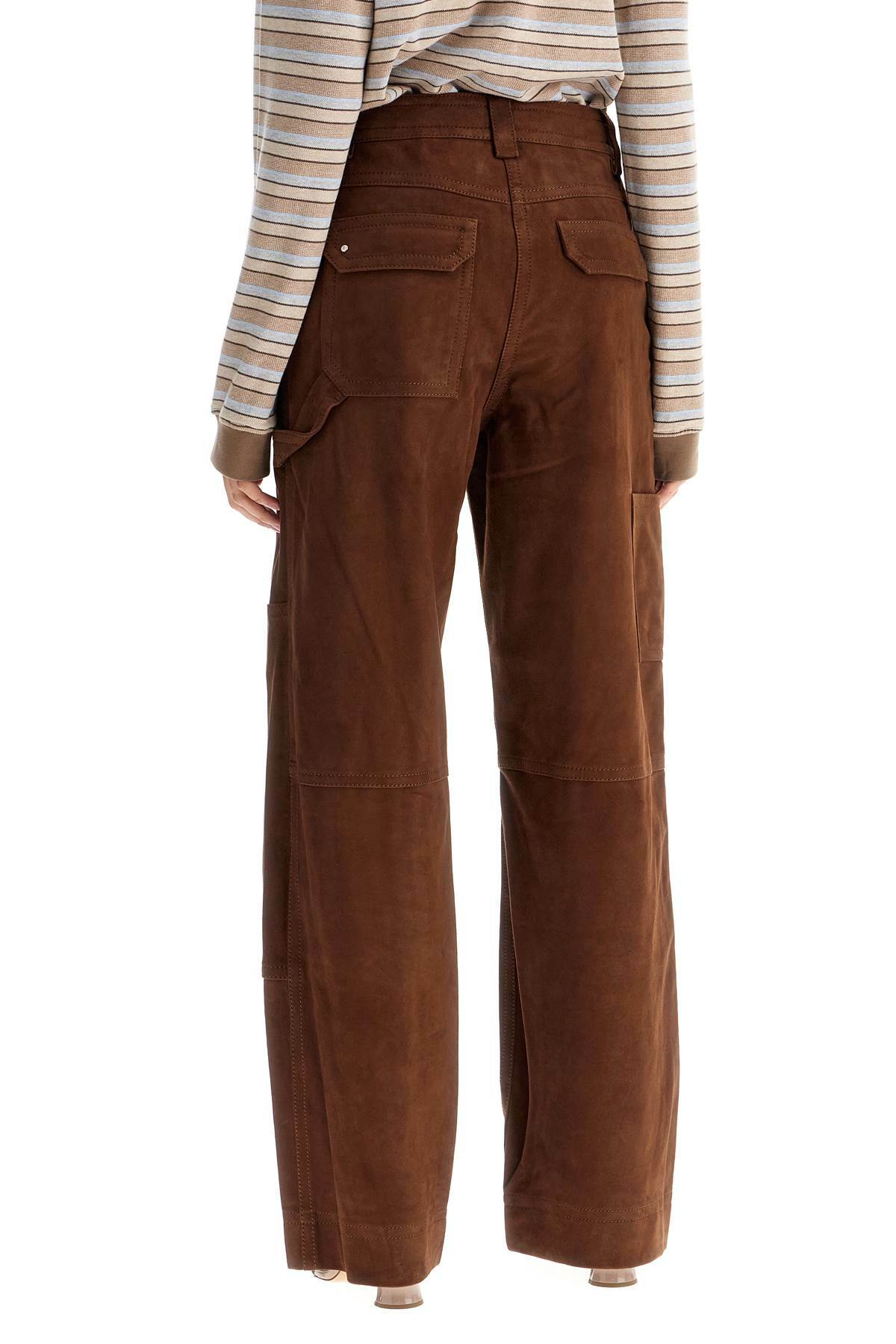SAKS POTTS suede leather workwear pants Brown