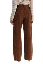 SAKS POTTS suede leather workwear pants Brown