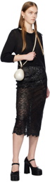 Simone Rocha Black Scalloped Midi Skirt