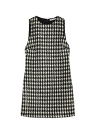 Alice + Olivia Clyde Checked Tweed Mini Dress Black And White