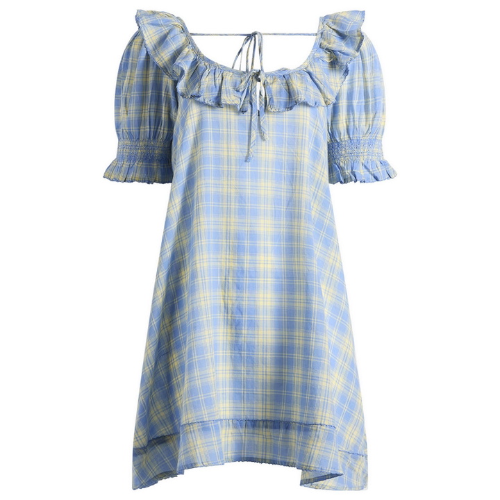Photo: Damson Madder Women's Harlow Mini Night Dress in Blue