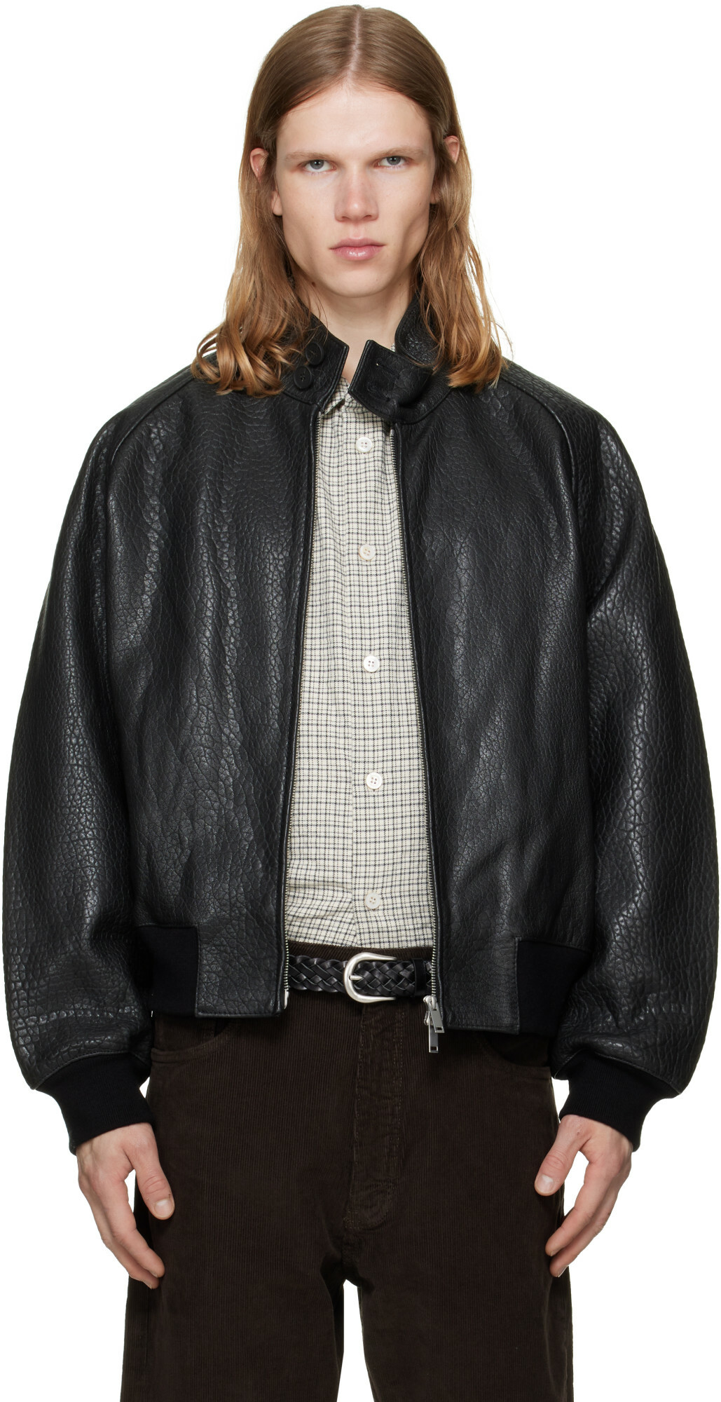 Studio Nicholson Black Over Leather Jacket