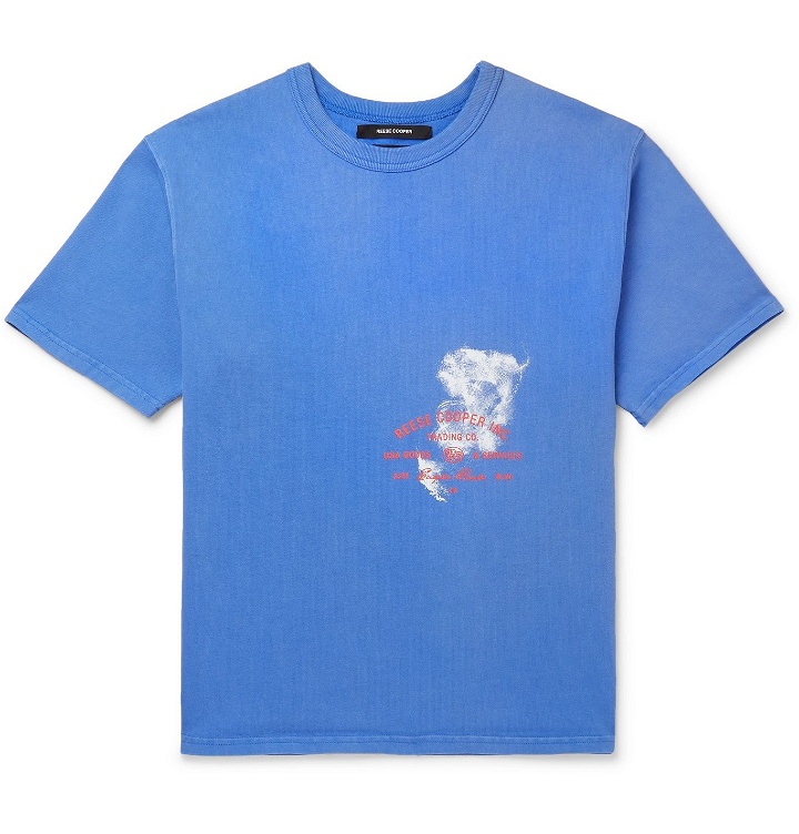 Photo: Reese Cooper® - Printed Cotton-Jersey T-Shirt - Blue