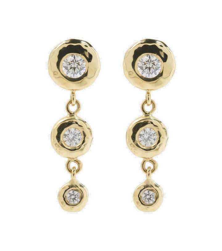 Photo: Octavia Elizabeth Nesting Gem 18kt gold drop earrings with diamonds