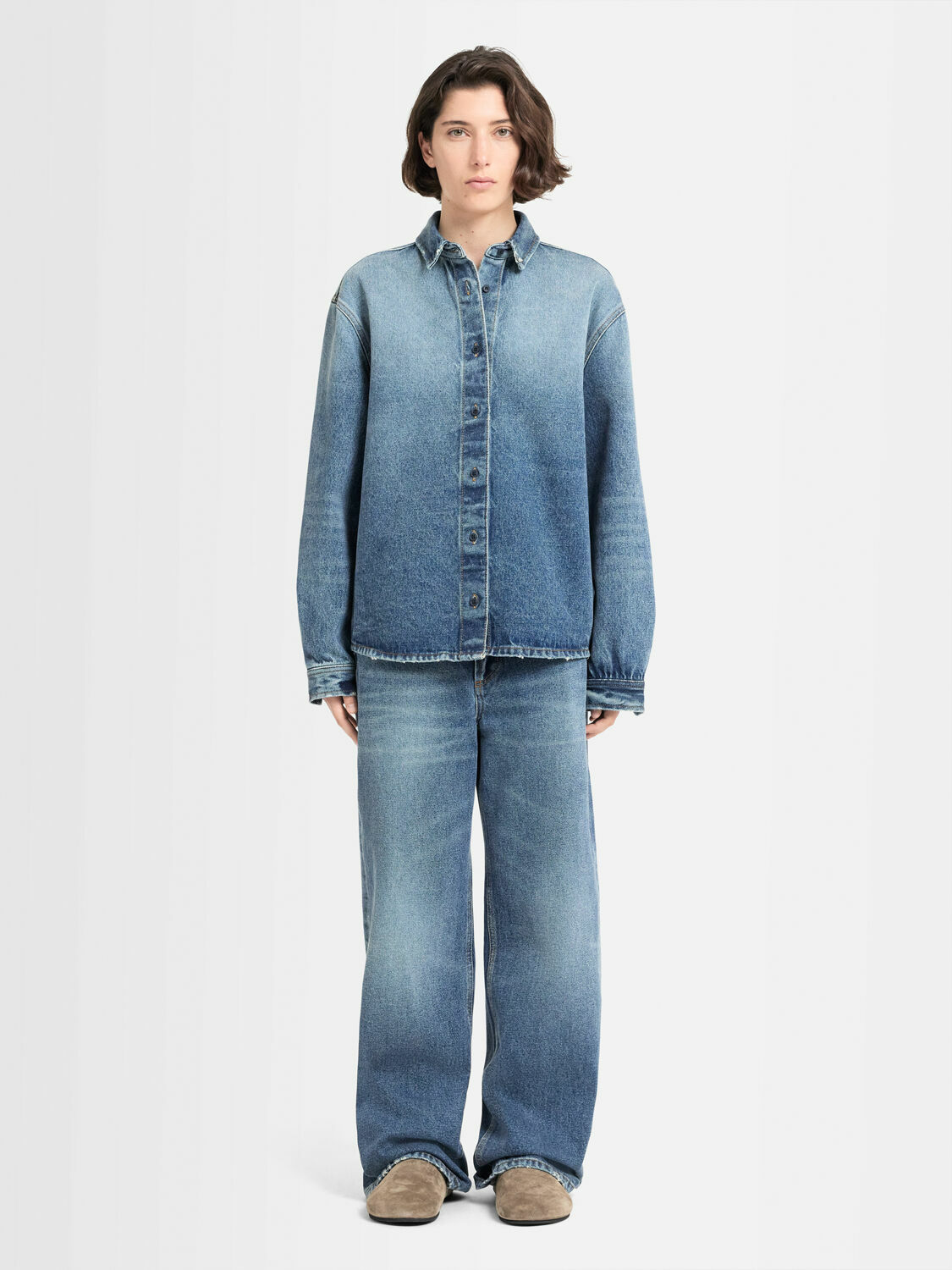 ANNAGRETA Luce Medium Wash Denim Shirt