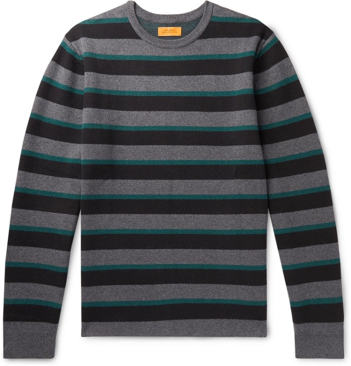 Photo: Saturdays NYC - Lee Striped Cotton and Cashmere-Blend Sweater - Gray