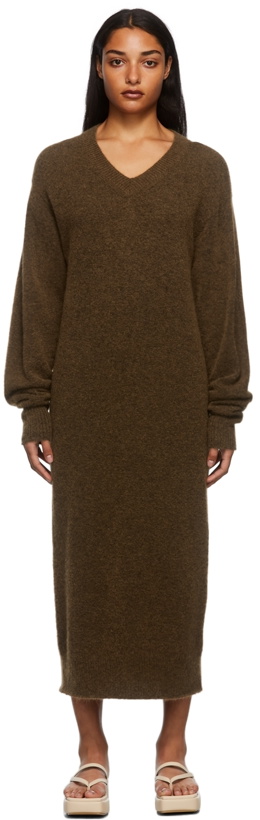 Photo: Arch The SSENSE Exclusive Brown V-Neck Dress
