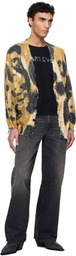 R13 Yellow & Black Printed Oversized Cardigan