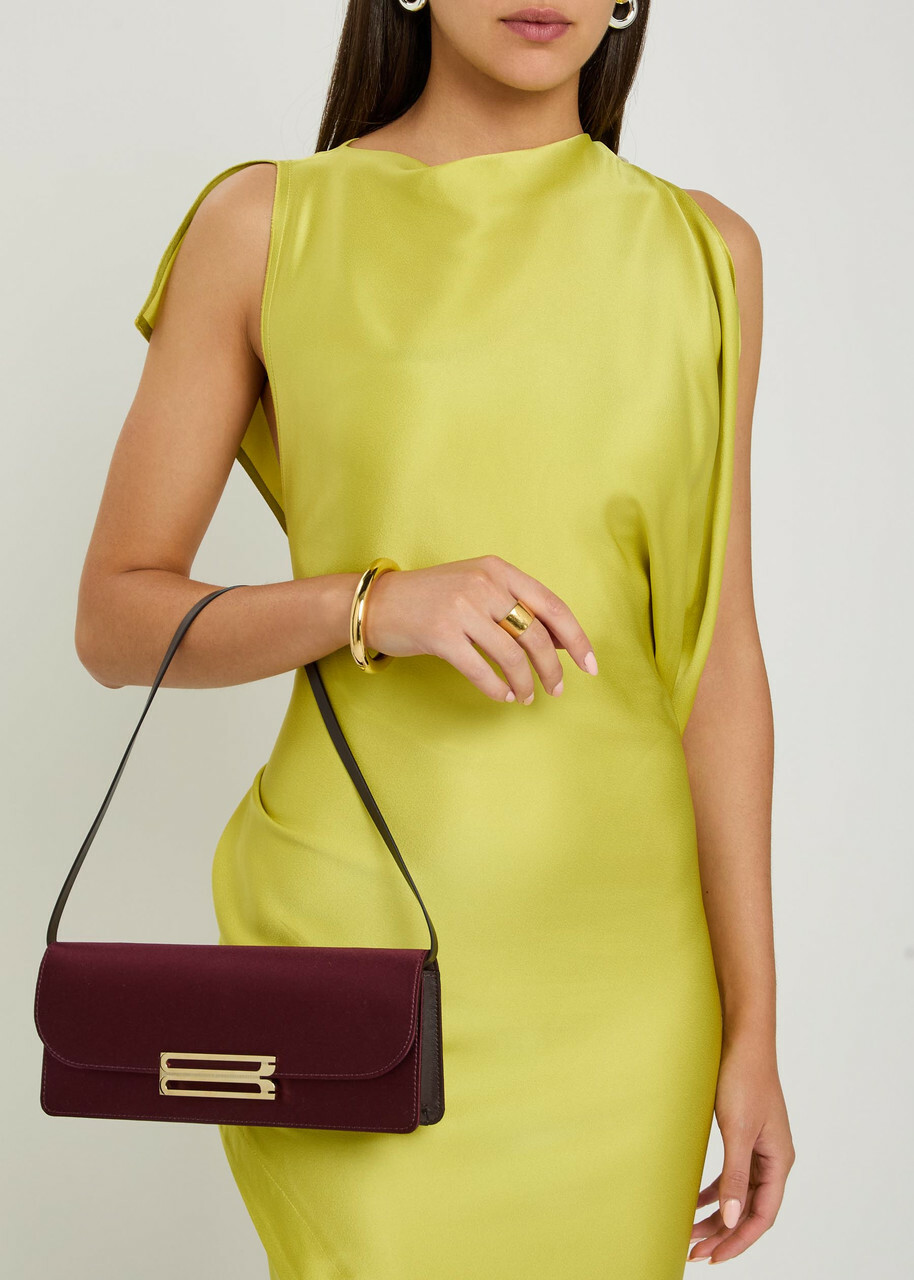 Victoria Beckham Dorian East-west Satin Clutch - Burgundy - One Size