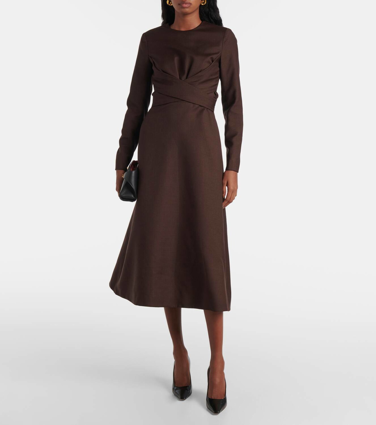 EMILIA WICKSTEAD ワンピース Elta wool midi dress979080 Emilia Wickstead Elta wool midi dress Emilia Wickstead
