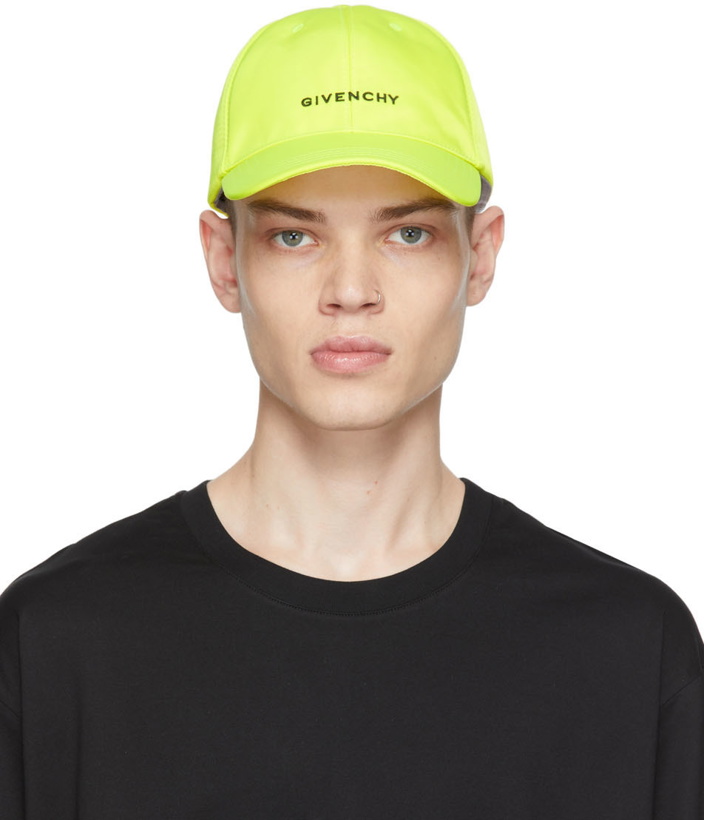 Photo: Givenchy Yellow Curved Logo Cap
