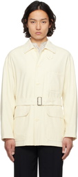 YLÈVE Off-White Viscose Cotton Coverall Jacket