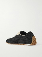 Bottega Veneta - Orbit Leather and Suede-Trimmed Shell Sneakers - Black