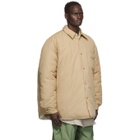 Hed Mayner Beige Puffy Shirt Jacket