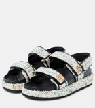 Tory Burch Kira sequined leather-trimmed sandals