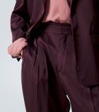 Saint Laurent Belted silk satin straight pants