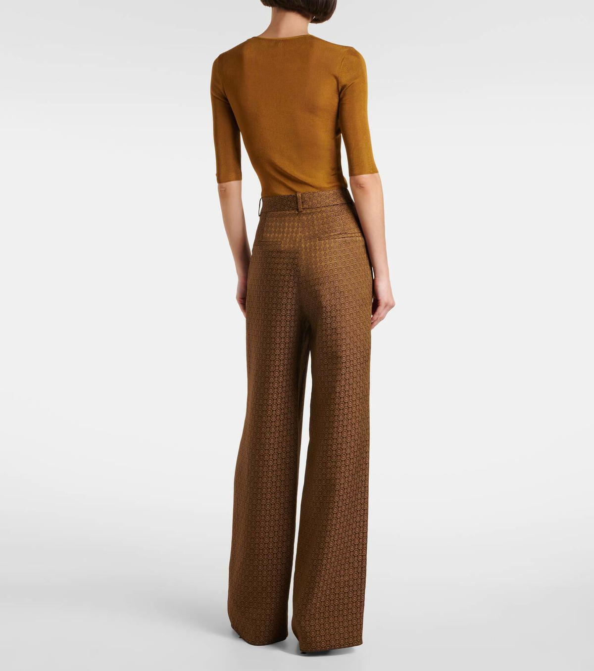 Saint Laurent High-rise jacquard wide-leg pants Saint Laurent