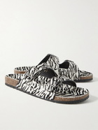 SAINT LAURENT - Jimmy Zebra-Print Calf Hair Sandals - White