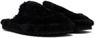 Dries Van Noten Black Shearling Slippers