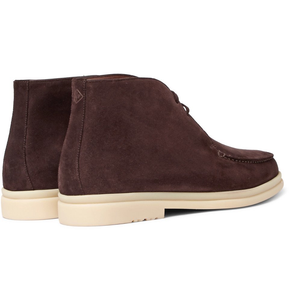 Loro Piana Men\'s Chukka Boots in Dark Brown Suede with Tan Sole Loro Piana Walk And Walk Suede Chukka Boots - Brown  main image 4