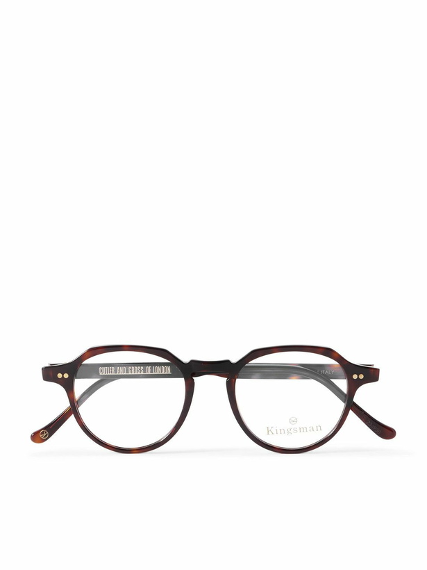Photo: Kingsman - Cutler and Gross Round-Frame Tortoiseshell Acetate Optical Glasses
