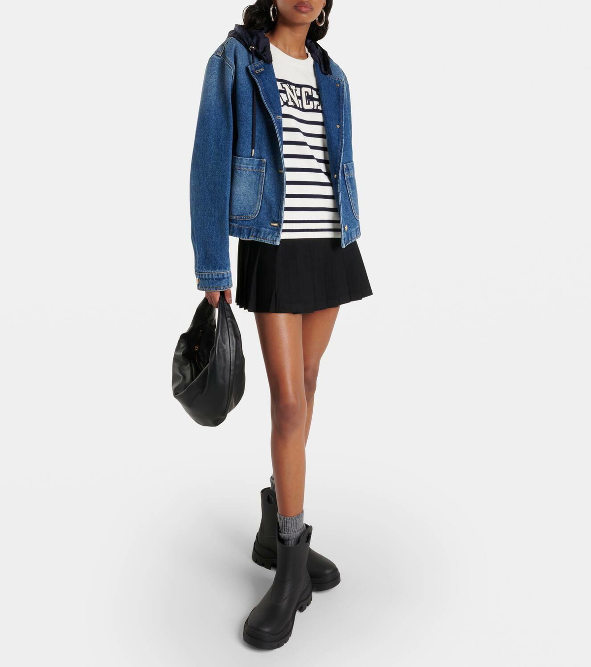 Moncler Lampusa cropped denim jacket Moncler