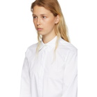 MM6 Maison Martin Margiela White Parachute Poplin Extra Long Sleeve Shirt