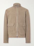 Mr P. - Harrington Suede Jacket - Brown