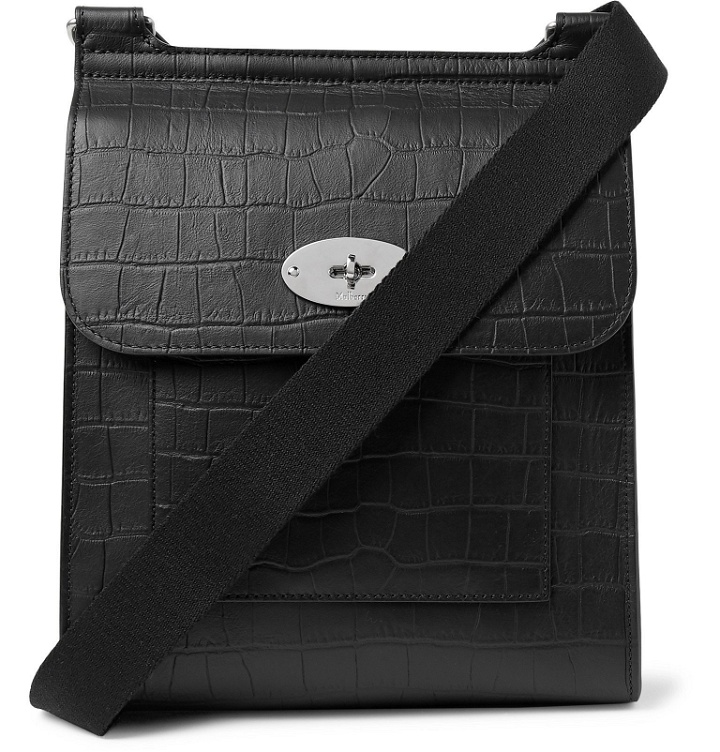 Photo: Mulberry - Antony Croc-Effect Leather Messenger Bag - Black