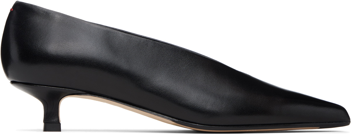 Aeyde Black Clara Pointed-Toe Heels