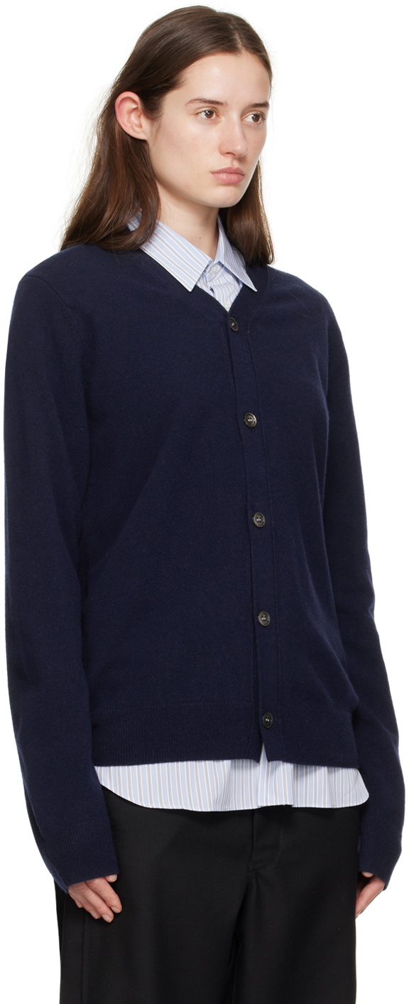 Comme des Garçons Shirt Navy Y-Neck Cardigan