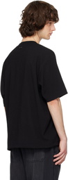 Solid Homme Black Crinkle Round Neck Short Sleeve T-shirt