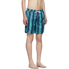 Onia Blue Marco Stripe The Charles 7 Swim Shorts