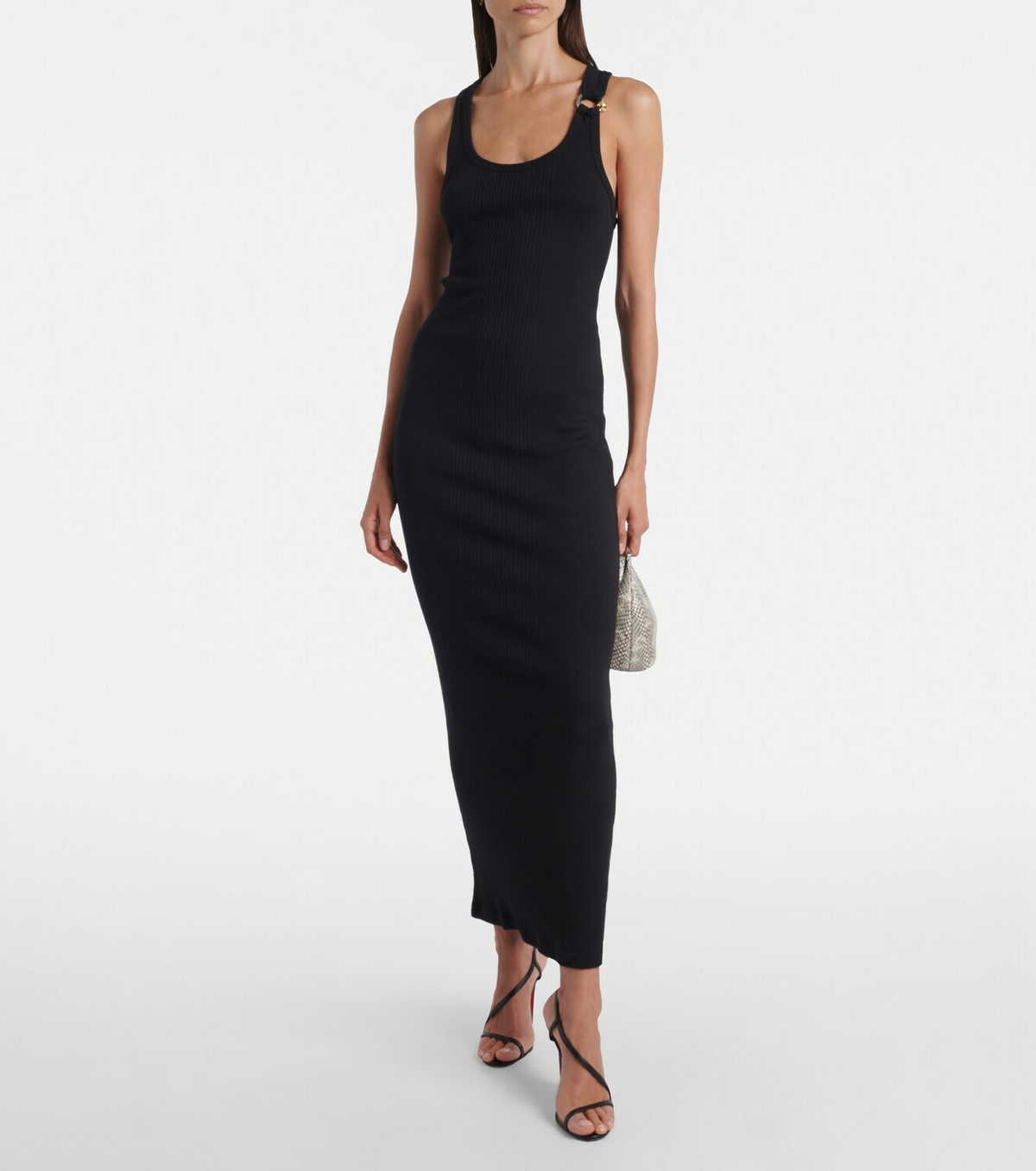 Jean Paul Gaultier Piercing cotton jersey maxi dress