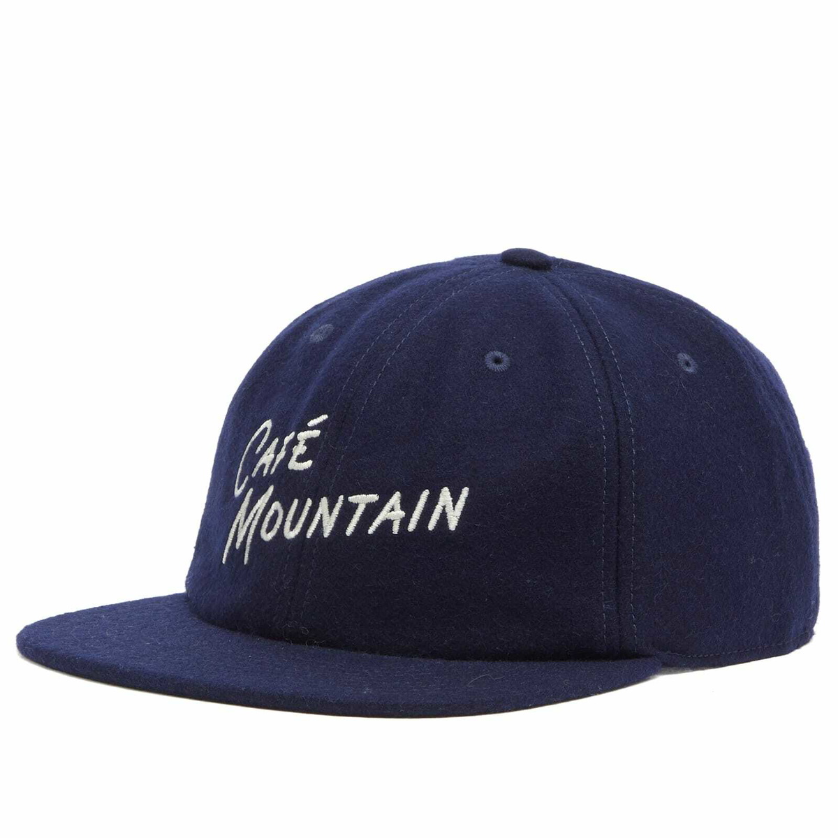 Café Mountain Men's Script Logo Wool Cap in Navy 