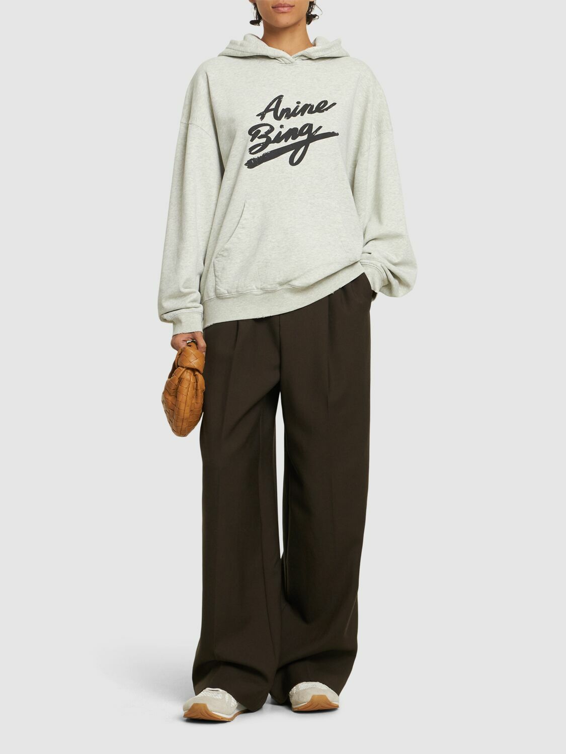 ANINE BING Harvey Logo Jersey Sweatshirt Hoodie