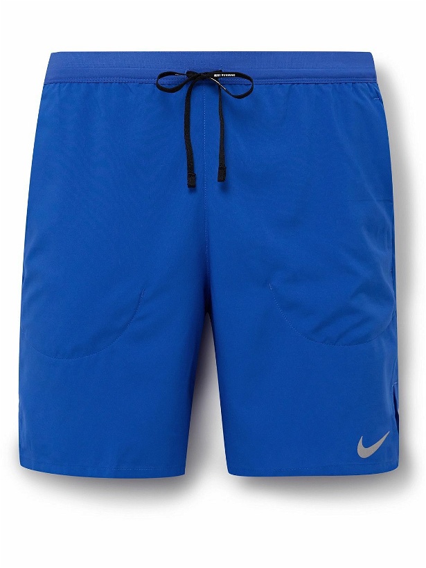 Photo: Nike Running - Flex Stride 2-in-1 Straight-Leg Mesh-Trimmed Dri-FIT Shorts - Blue
