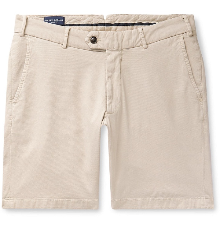 Photo: Peter Millar - Wayfare Slim-Fit Stretch Tencel and Cotton-Blend Twill Shorts - Neutrals