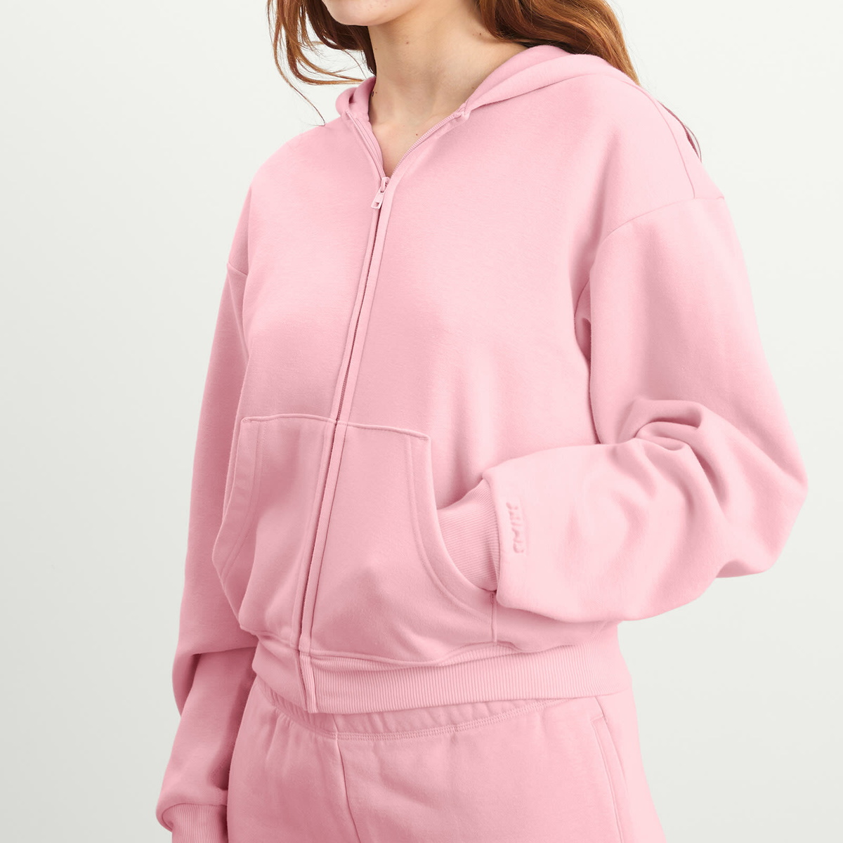 SKIMS Women's Cotton Fleece Classic Zip Up Hoodie in Halite