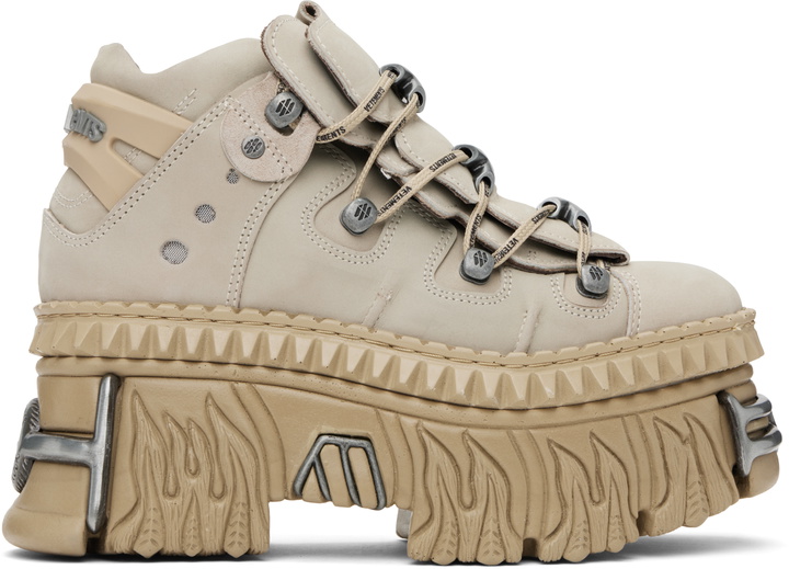 Photo: VETEMENTS Beige New Rock Edition Fire Platform Sneakers