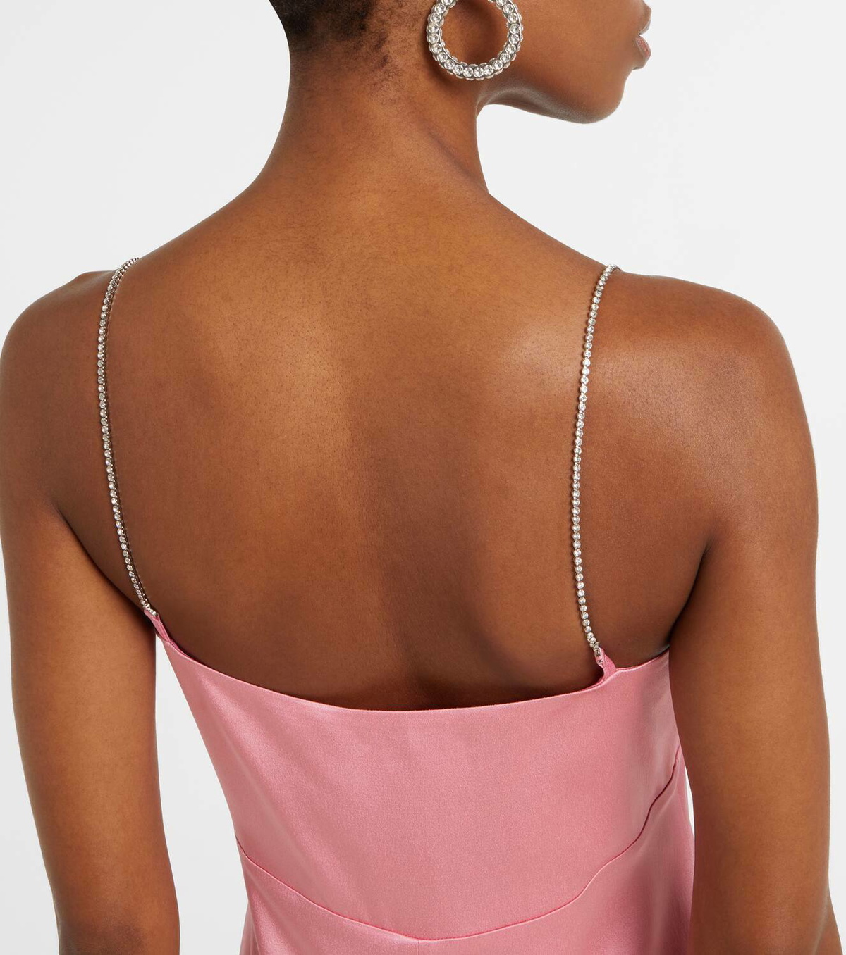 Blumarine Envers embellished satin midi dress