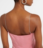 Blumarine Envers embellished satin midi dress