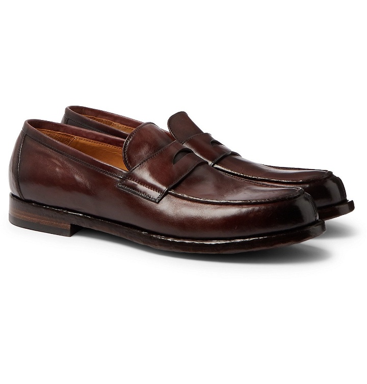 Photo: Officine Creative - Vine Leather Penny Loafers - Burgundy