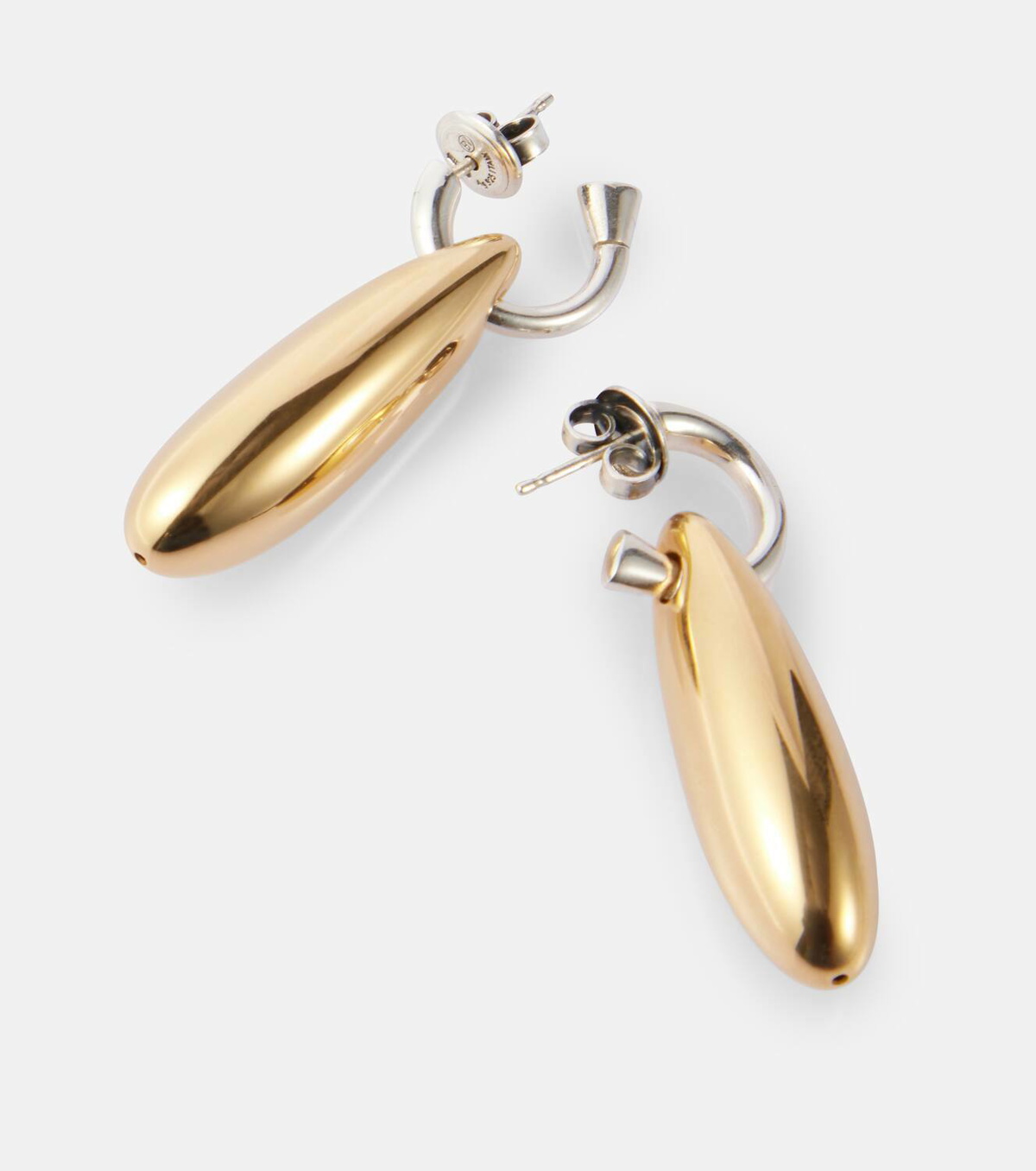 Bottega Veneta Ellipse Small gold-plated sterling silver earrings