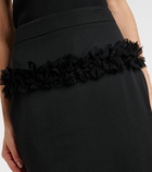 McQueen Buttoned lace-trimmed wool pencil skirt