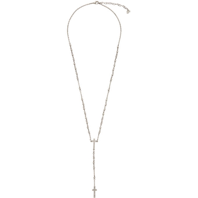 Photo: Dsquared2 Silver Beaded Cross Necklace